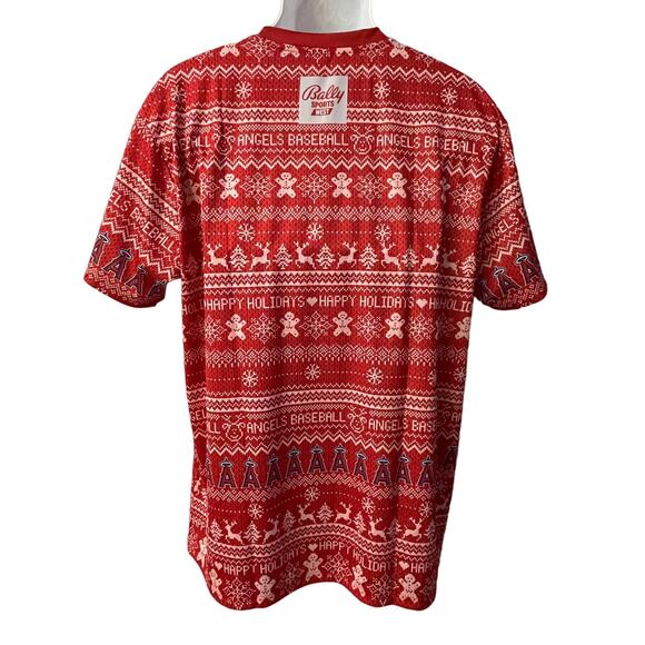 MLB Los Angeles Angels Baseball Happy Holidays Ugly Christmas T Shirt Size XL - Picture 3 of 6